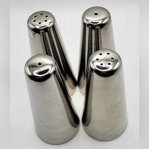 Stainless Steel Salt and Pepper Shakers 2 Sets Lot